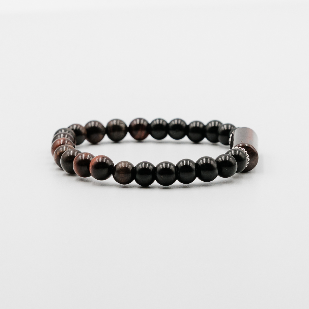 Legacy Tiger Bracelet – red tiger and black onyx bracelet detail | Stone N Luxe