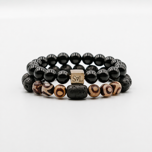 The Grounded Path Stack – mens gemstone bracelet stack | Stone N Luxe