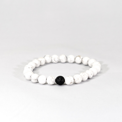 White Forge Bracelet – Howlite and Lava Stone mens bracelet | Stone N Luxe