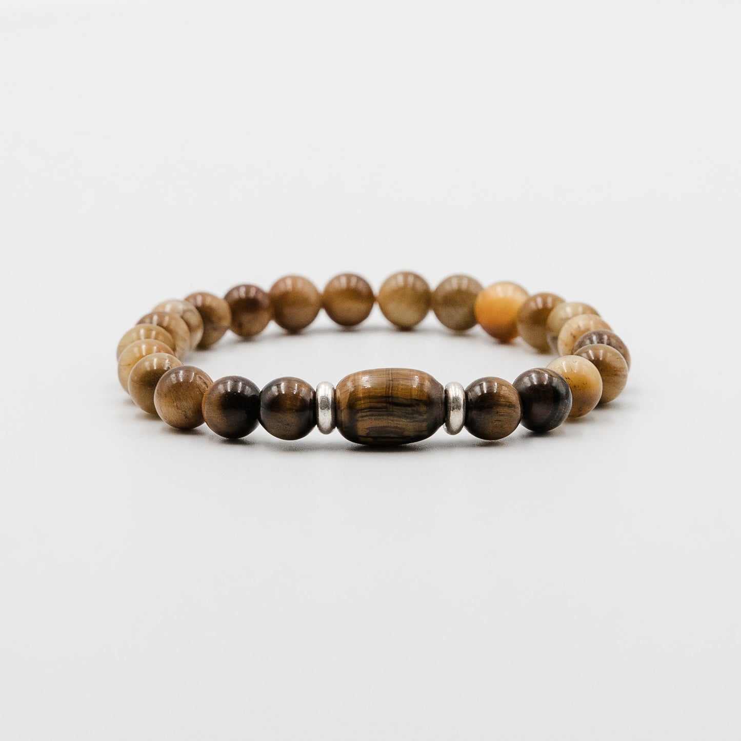 The Insight Imperium – golden tiger eye black onyx silver bracelet detail | Stone N Luxe