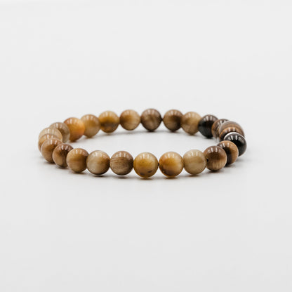 Prestige Tiger Bracelet – golden tiger eye silver detail bracelet | Stone N Luxe