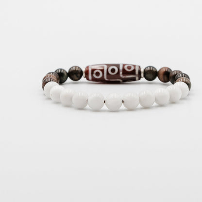 Eclipse Ritual Bracelet – dzi moonstone red tiger eye bracelet detail | Stone N Luxe