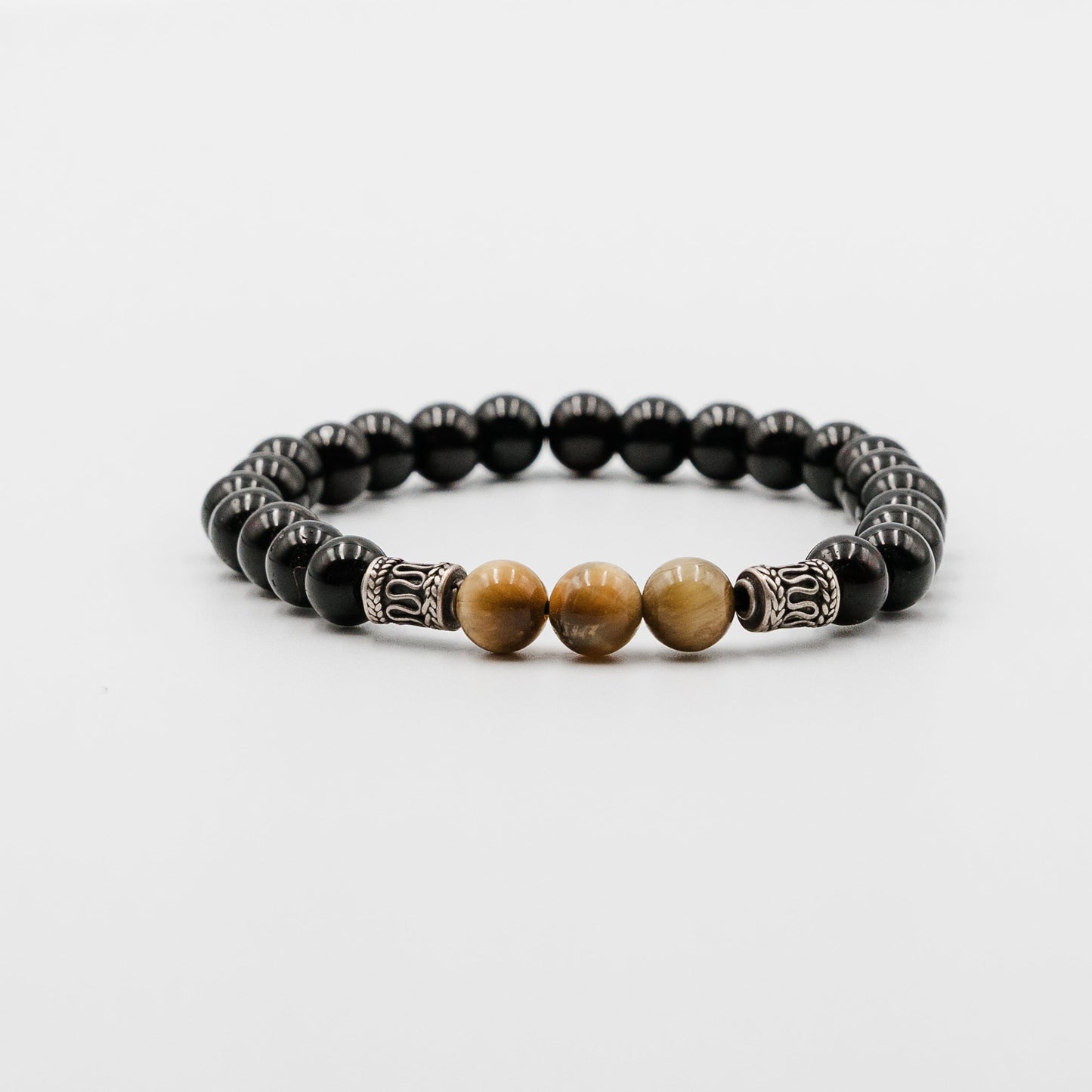 Tectonic Tempo Set – black onyx tiger eye wood bracelet set detail | Stone N Luxe