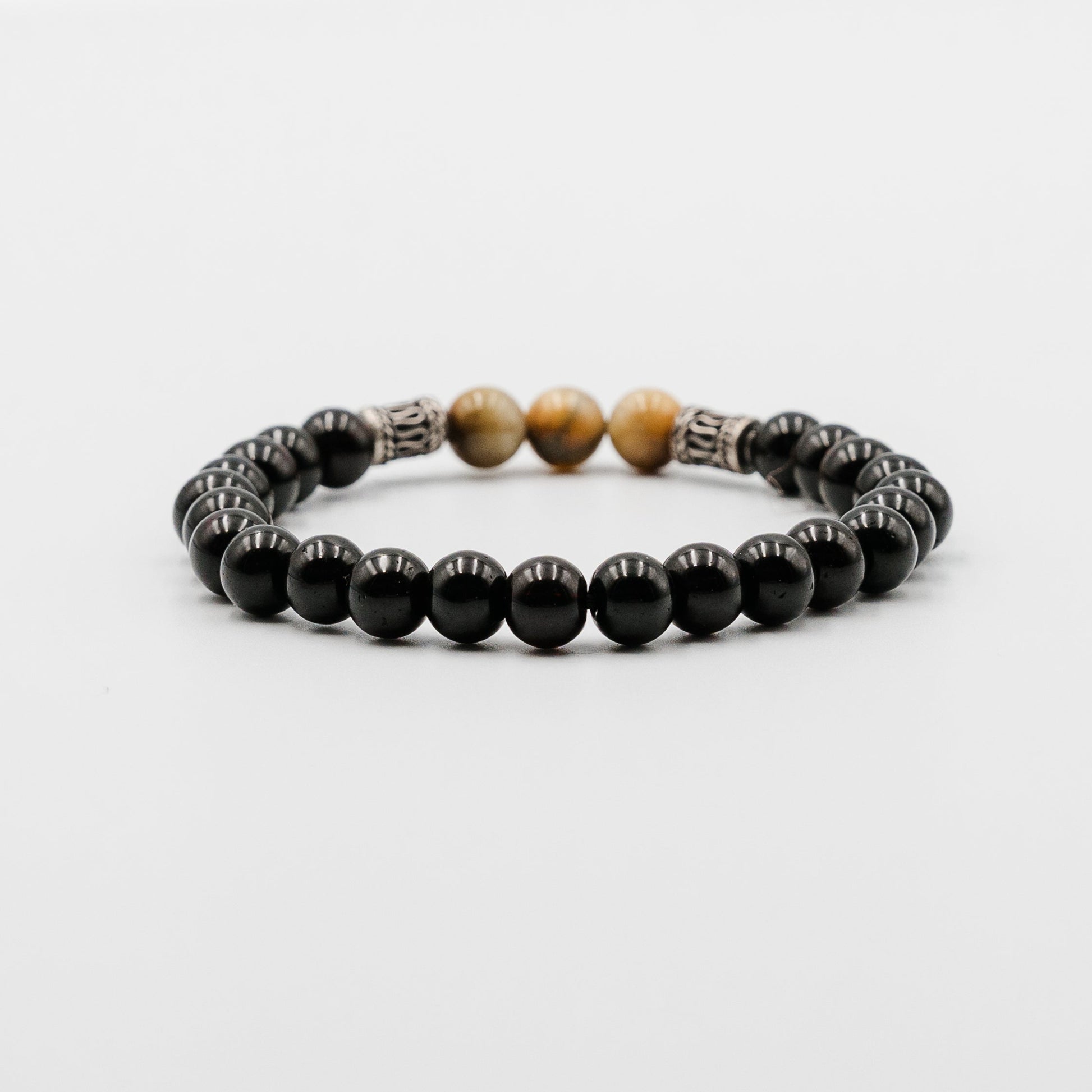 Golden Eclipse Bracelet – striking contrast gemstone mens bracelet | Stone N Luxe