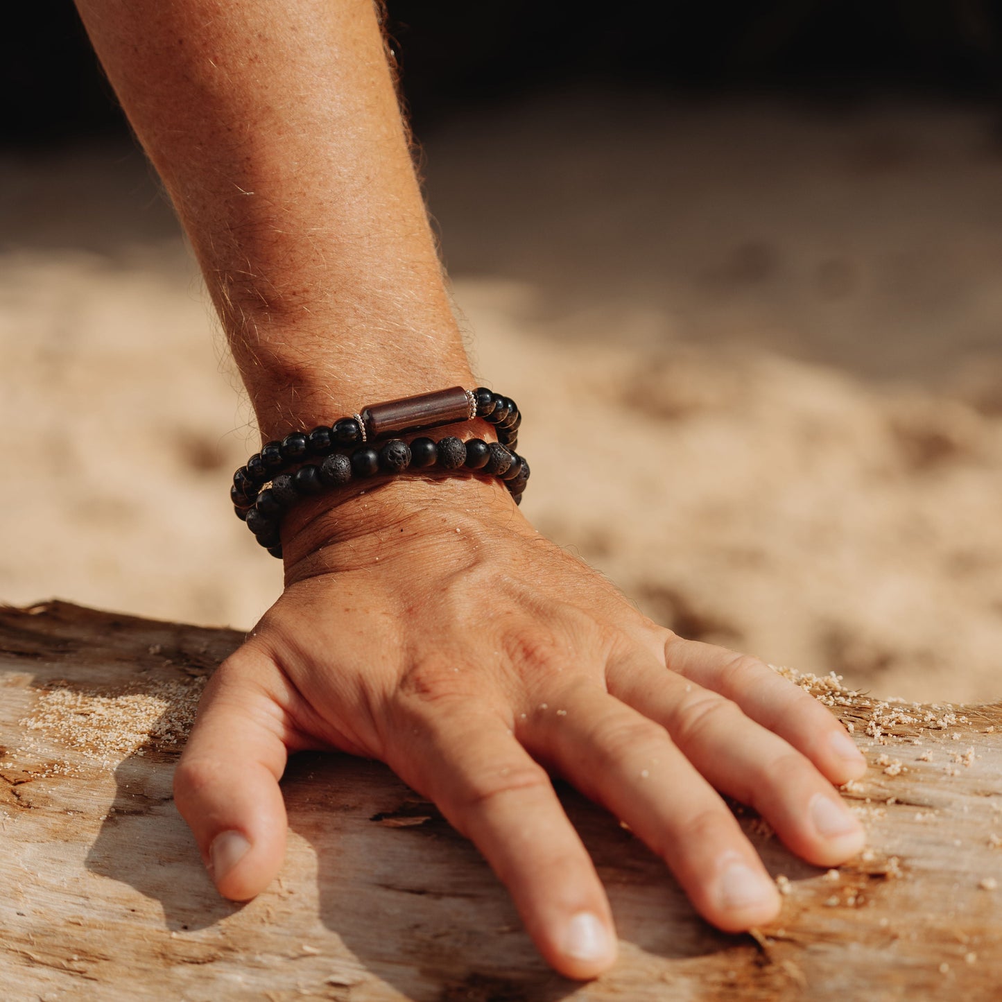 Legacy Tiger Bracelet – bold barrel bead bracelet worn on wrist | Stone N Luxe