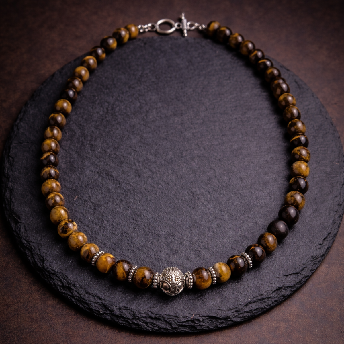 Tiger Legacy Necklace – Tiger Eye beaded mens necklace | Stone N Luxe